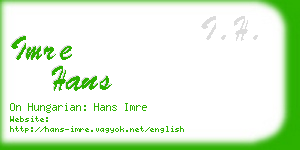 imre hans business card